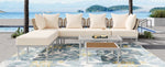 ZUN 8-Piece Patio Sectional Sofa Set with Tempered Glass Coffee Table and Wooden Coffee Table for 51152256