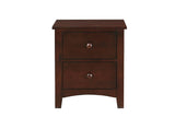 Dark Oak Finish Nightstand 2-Drawers Pine Veneer MDF Wooden 1pc Modern Nightstand HS00F4234-ID-AHD
