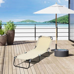 ZUN Foldable Outdoor Chaise Lounge Chair, 5-Level Reclining Camping Tanning Chair with Strong Oxford W2225141504