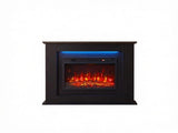 40" Electric Fireplace TV Stand with Mantel, LED Strip & Adjustable Flame for Up to 55" TVs, Black 23537237