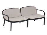 Luna Outdoor Patio PP Loveseat, Black Frame with Beige Cushion N775P272741B