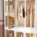 ZUN Portable Wardrobe Closet Storage Organizer for Clothes,Clothes Dresser,12 Magnetic Doors-12 Cubes & W2699P184784