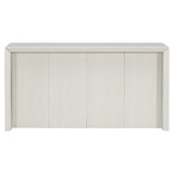 U_STYLE Acacia Wood Veneer Simple Entryway Table with Wavy Design,Suitable for Study,Entryway, N711P225790K