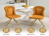 Dining Chairs Set of 2,Velvet Accent Chairs for Living Room, Vanity Chair with Gold Metal Legs, W757P281149