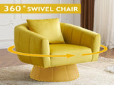 360&deg Swivel Accent Chair, Modern Velvet Fabric Living Room Armchair with Fluffy Cushions, Comfy 48567162