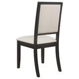 Cream and Black Upholstered Side Chairs B062P145454