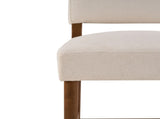 26'' Seat Height Fabric & Rubberwood Bar Stool, Beige Upholstery with Adjustable Floor Leveler, N780P394271B