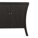 Refined Industrial 4-Door Credenza with Wooden Arc Legs & Bronze Clasps Advanced Storage Design, W1445P256466