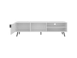 TV Stand, 1 Door, 3 Shelves, White B097P262375
