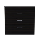 Melia Three Drawer Dresser, Superior Top, Metal Hardware -Black B07092095