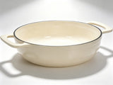 Cast iron 7.5QT cooking pot - Ceramic white - Includes two silicone gloves - Enamel pot 21072986
