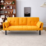 70-inch multi-functional cotton and linen sofa bed foldable cup holder side storage, instantly W3371P337202