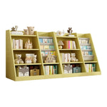 ZUN Yellow Wooden Toy Storage Organizer Cabinet Kids Bookshelf Children Bookcase Toddler Baby Sling Book 73872683