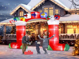 9ft 24W 11 LED Lights Christmas Sock Arch Holiday Arch Decoration 32628601