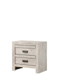 1pc Contemporary Nightstand End Table with Two Storage Drawers Rustic Beige Gray Finish Bedroom B011P163879