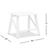 Atlas 19.5" Square Outdoor Patio Side Table Light Beige Gray Aluminum B2719P318948