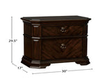 Wooden Nightstand with USB Charger in Espresso Finish B016P251583