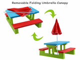Children Outdoor Picnic Set with Foldable UV Protection Umbrella, Lightweight PP Kids Activity 39776341