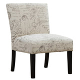 Botticelli English Letter Print Fabric Armless Contemporary Accent Chair T2574P164254