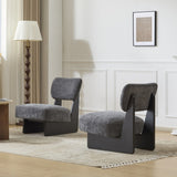 Modern Lounge Chair with Polyester Upholstery, Sturdy Wood Base With Black Finish, N767P241702C