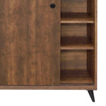 ZUN Oak Shoe Cabinet with 2 Sliding Doors B062P209190