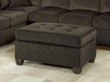 1pc Ottoman Tufted Detail Chocolate Microfiber Upholstered Modern Living Room Furniture B011P233980