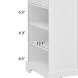 K&K Fluted Kitchen Island with Trash Can Storage Cabinet, Power Outlet, Internal Storage Rack, N707P221571W
