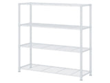 4-Layer Adjustable Shelf Iron Household Shelf without Wheels 35.43*13.78*55.12in White 74218633