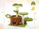 36" Jungle Theme Cat Tree - Washable Peach Skin, Sisal Scratching Post & Interactive Toys 81244836