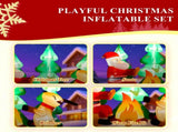 9FT Lighted Christmas Inflatable Decoration, Inflatable Santa and Reindeer Around Campfire, Funny 30767144