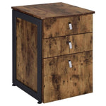 ZUN Antique Nutmeg 3-drawer File Cabinet B062P153724