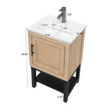 20" Small Bathroom Vanity with Sink & Hot and Cold Faucet, Freestanding Bathroom Cabinet with White W688P224410