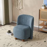 Modern Low Back Accent Chair, Upholstered Armless Living Room Chairs, Round Pine Wood Feet, for N817P224950B