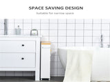 White Slim Rolling Bathroom Cabinet 66211425