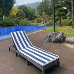 ZUN Outdoor Chaise Lounge Cushion Replacement Patio Seat Cushion ,Blue White Stripe [Sale to Temu is 19193053