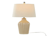 Rockwell 23" Contemporary Ceramic Table Lamp in Cuban Sand Ceramic, Polished Nickel and Natural B202P224211