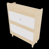 31.5 Inch Nordic Style Shoe Storage Cabinet with 2 Flip Drawers, Freestanding Organizer with Solid W3166P268391