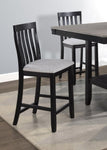 ZUN 2pc Black/Light Gray Counter Height Chair Slat Back Wooden Dining Room Furniture B011P257337