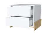 Ralston 2-Drawer Nightstand in White and Macadamia B062111736
