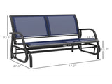 Dark Blue 2-Seat Patio Glider Bench Outdoor Double Swing Rocking 76321477
