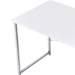 ZUN White and Chrome Vanity Desk with X-Shape Cross Bar B062P209018