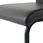 ZUN Modern Charcoal PU dining chair living room chair upholstered chair, black metal chair leg design, W210P199100