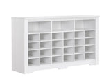 ON-TREND Sleek Design 24 Shoe Cubby Console, Modern Shoe Cabinet with Curved Base, Versatile WF309308AAK