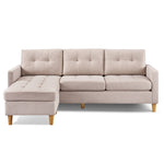 ZUN 87” Wide Modern Convertible Sofa & Chaise, L Shaped Tufted Fabric Couch, Reversible B082111419