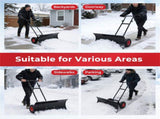 29" x 33" x 44" Blade Snow Shovel with Wheels, 6-Level Handle Tilt & 7-Level Blade Rotation Snow 09318987