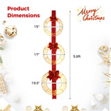 Christmas Wreath Set 3 Festive Wreaths with 450 LEDs, Red Ribbon, IP44 Weatherproof, No Assembly, 08194404