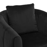 Velvet Accent Chair Set Barrel Chair with Ottoman Modern Club Chair Reading Armchair with Lumbar 57668253