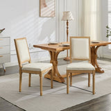 French Decor Chairs Set of 2, Louis Dining Chairs with Square Backrest and Exquisitely Carved Solid W1143P325857