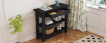 ZUN TREXM Retro Console Table with Drawer and Two Sturdy Shelves for Entryway, Living Room N715P195561B