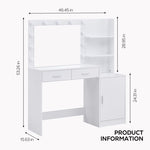 ZUN Vanity Desk with Mirror and Lights, 46.4IN Dressing Table with 2 Large Drawer&Large Vertical 73043116